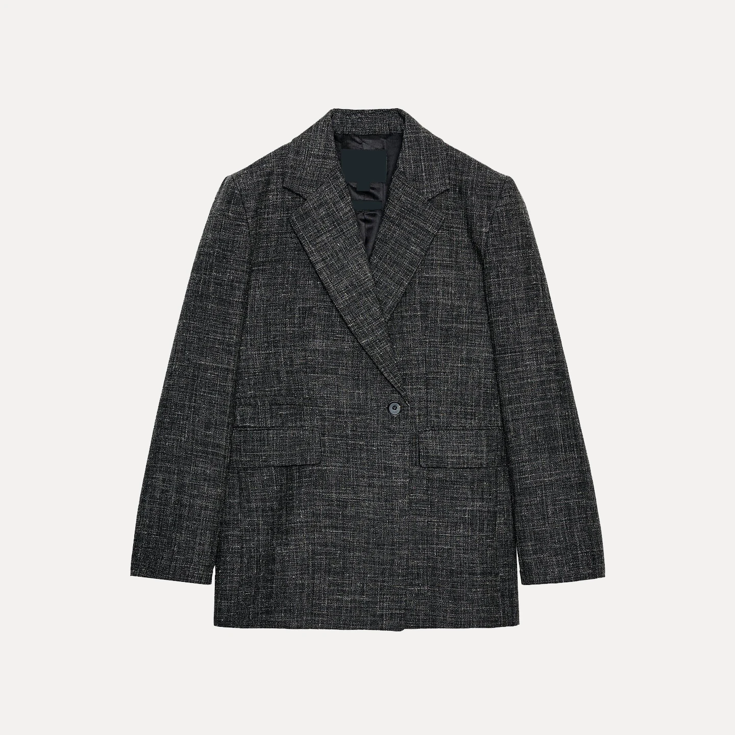 Z Dames Faionable gemengd vezel woon-werkklare rechte snit Jaet Veelzijdig casual lang Sve platte kraag ontwerp