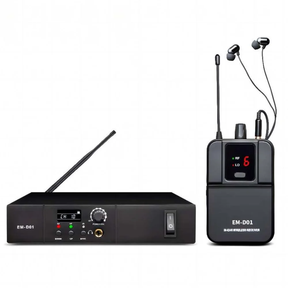 2025Wholesale Professional UHF Audio Transmitter & Receiver Stage Wireless in Ear Monitoring System for Singer Performance