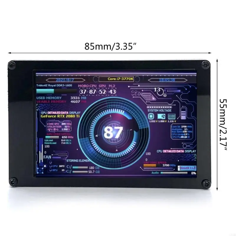 Fotografia 7: computador G8DB para mini case ITX 3,5 polegadas IPS Tipo C Screen secundária CPU GPU