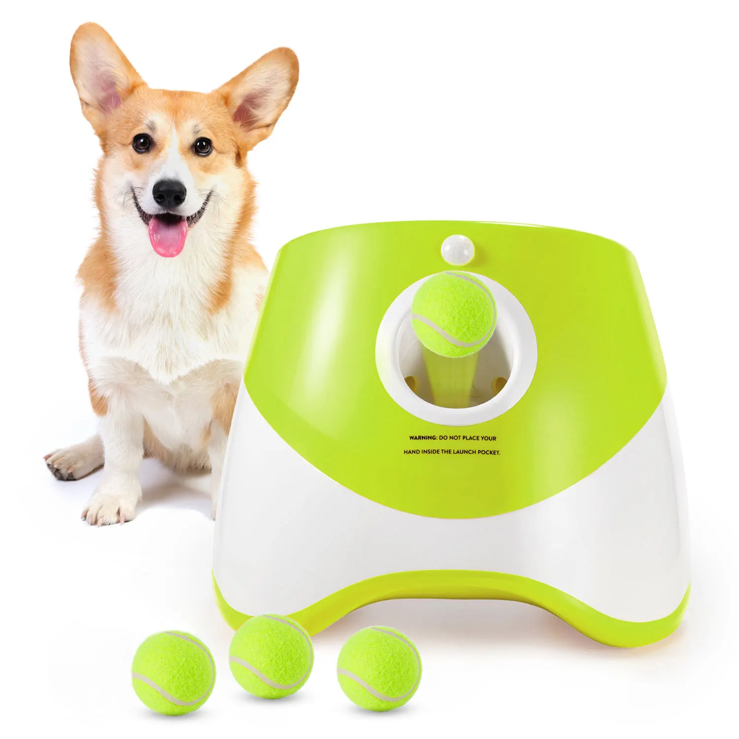 Katapult voor honden Drietraps afstandbesturing balwerper binnen buiten hondenspeelgoed tennisbalmachine automatische werpmachine