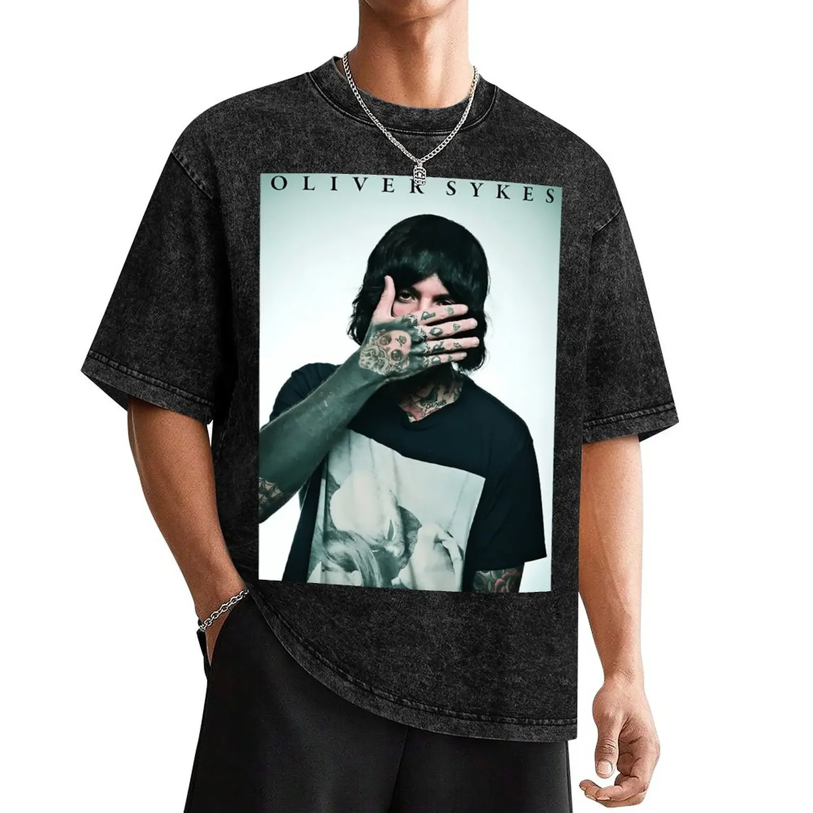 

BEST MERCH / OLIVER SYKES T-Shirt korean fashion shirts graphic animal prinfor boys plain mens t shirts