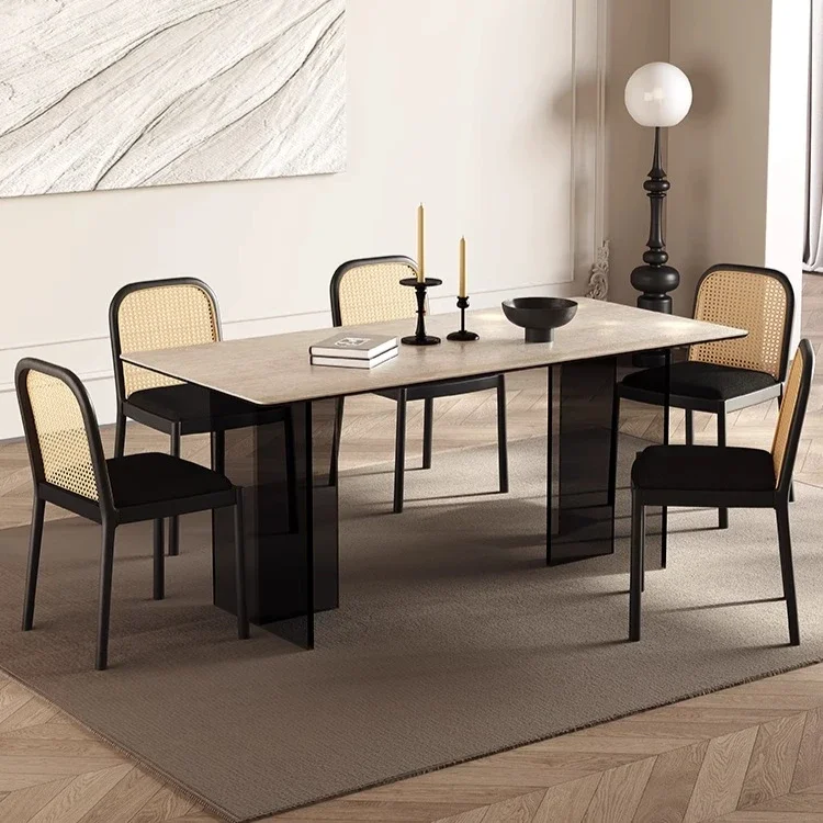 Minimalist Rock Slab Dining Table Designer Adult Designer Lounge Reception Table Unusual Aesthetics High Quality Mesa Furniture