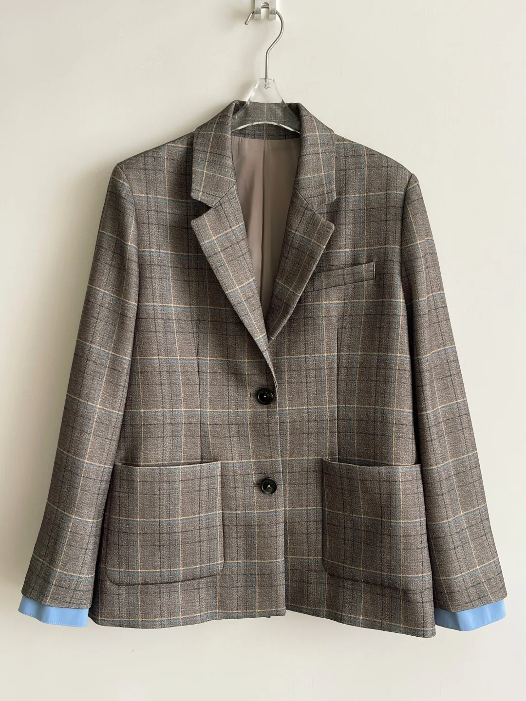 

Casual Sle Loose Fit Women's Cheered Suit Jaet with Detachable Cuffs Autumn 2025 Faion Trend Pure Cotton Commute