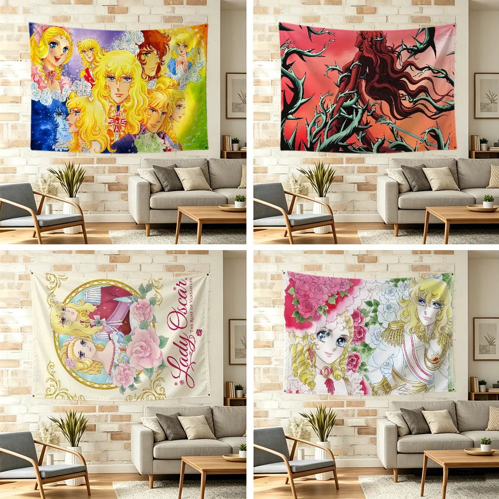 The Rose of V-Versailles Lady Oscar Sliding Flag For Outdoor Camping Bar Picnic Party Home Decoration Ornaments Banner
