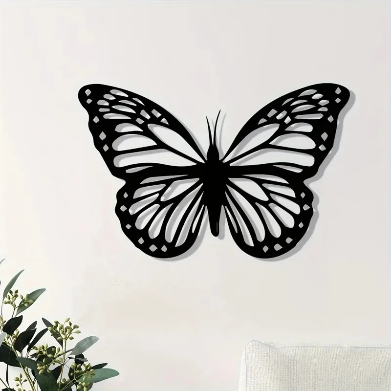 1pc Metal Butterfly Wall Art, Iron Sculpture for Garden Fence Decor, Weather-Resistant Outdoor Patio Hanging Ornament 1pc