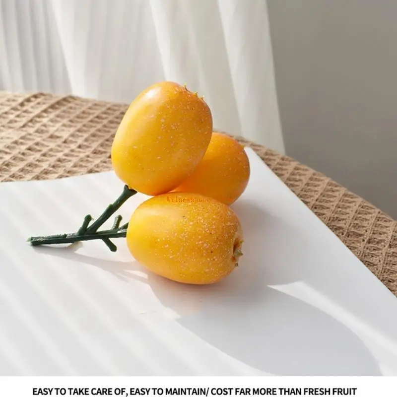 F62A симуляция Loquat Fruit Decorative Fruit Model для домашней кухни гостиной