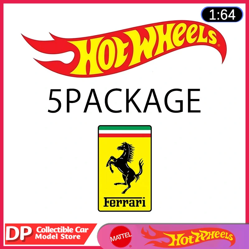 

New 2026 Ferrari 5-Pack HW Collectible Toy Cars 1:64 Scale Vehicles