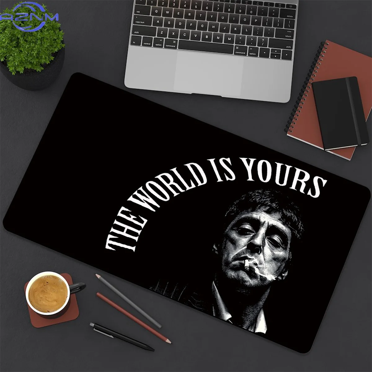 1pc Extended Gaming Mouse Pad and PC Desktop Keyboard Pad | Dark Black, Non-slip Rubber Base, Polyester Surface, Durable, Compos