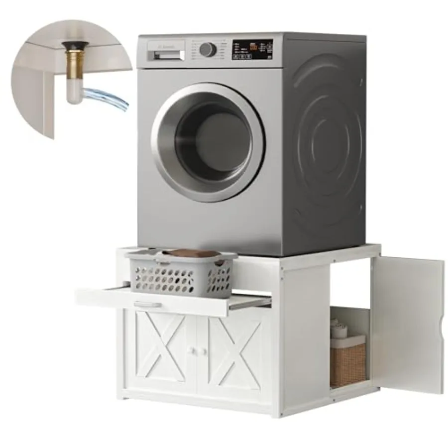 

Универсальные подставки для стиральной и сушильной машины DTK со скрытым хранилищем и трехсторонними дверями, полка для корзины для белья для стиральной машины