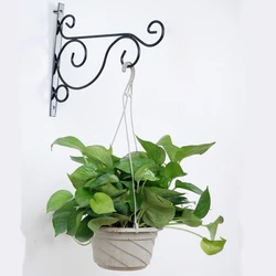 Flower Pot Shelf Stand Holder Garden Wall Light Iron Hanging Flower Plant Pot Bracket Hook Shelf Hanger Household Door Decor