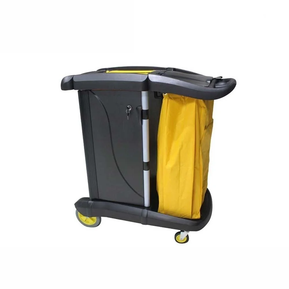 Commerical Use Heavy- Janitor Truck Trolley Truck With Locking Cabinet And Lid