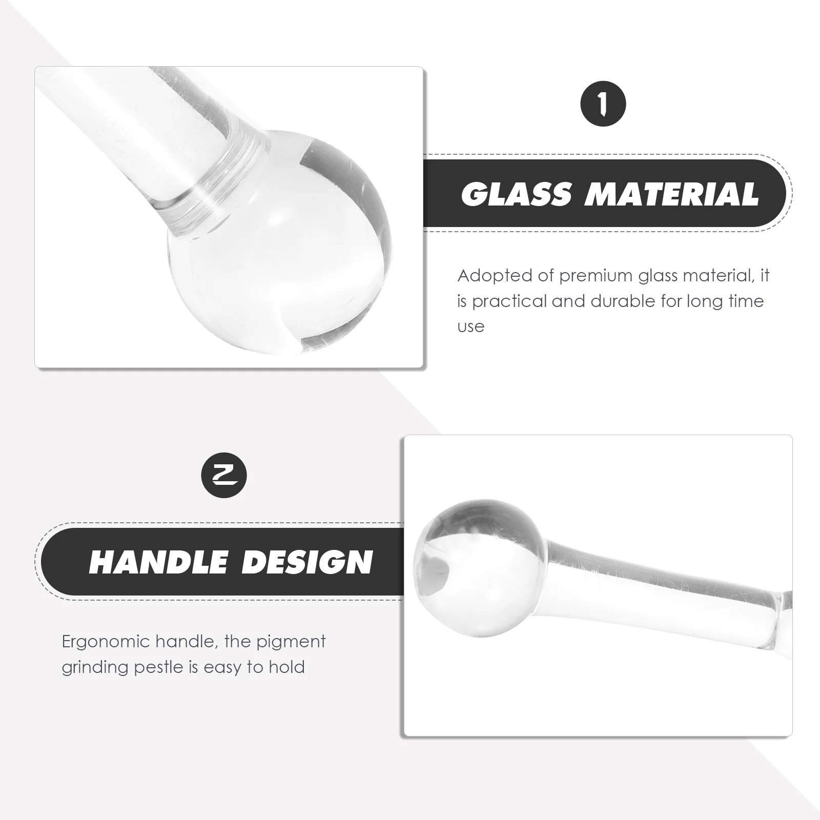 

Glass Muller Pigment Grinding Pestle Ergonomic Handle Portable for Oil Painting Watercolor Mixing Rod Painting Tool