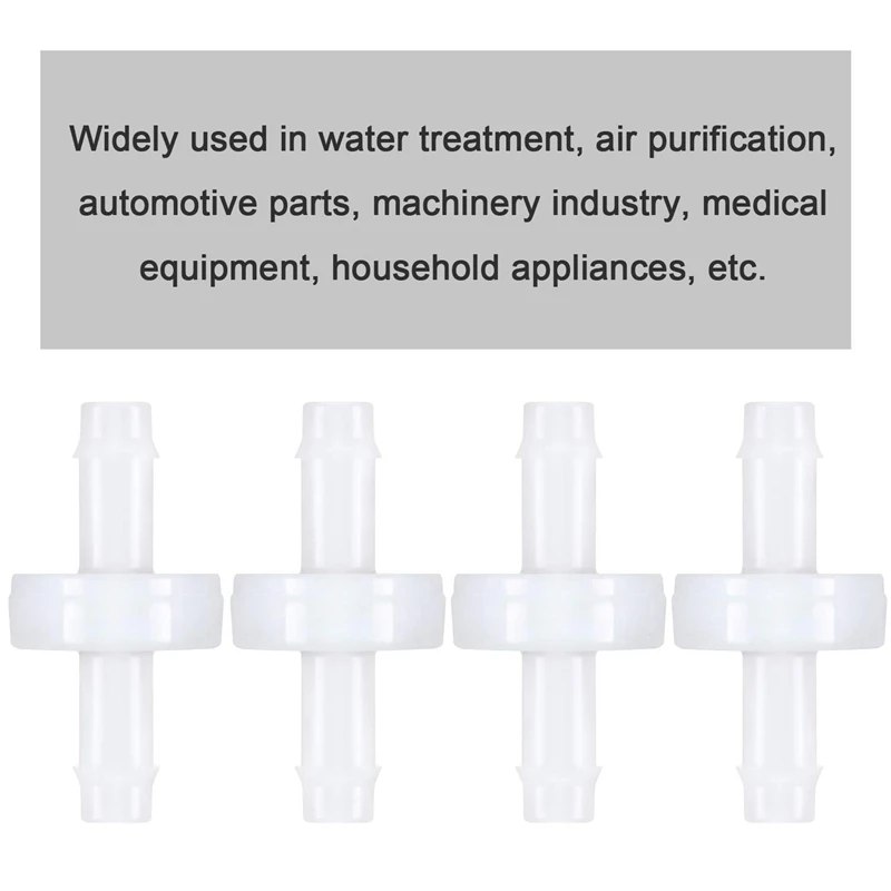 4 шт., обратный клапан PVDF, износостойкий односторонний обратный клапан для топлива, газа, Жидкого Воздуха, 1/4 дюйма, 6 мм