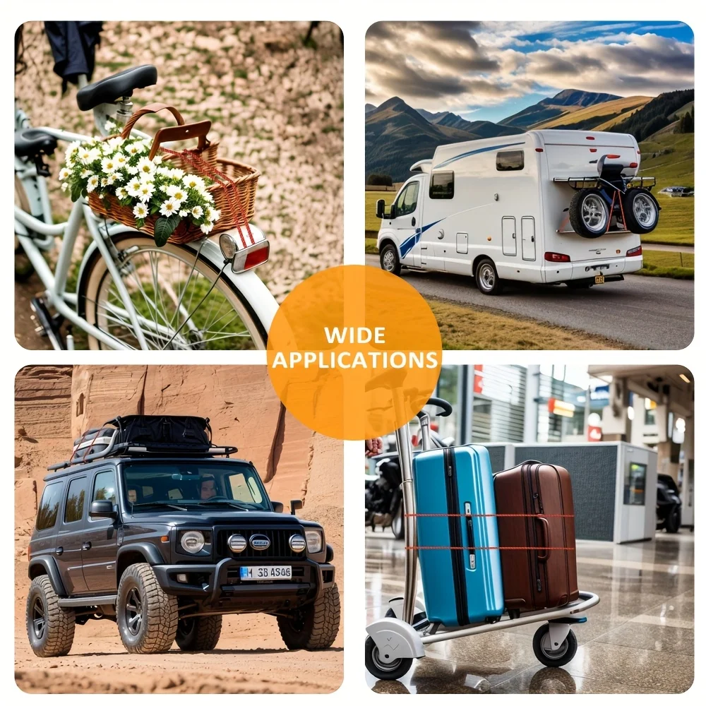 [Cordas elásticas para serviços pesados] 12 cordas elásticas resistentes com ganchos e 12, 24, 31, 39 polegadas de comprimento