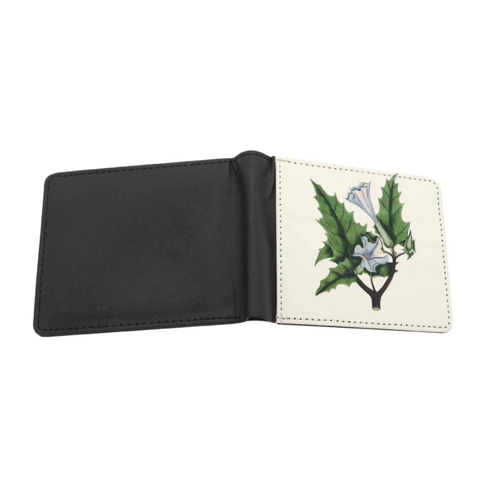 Datura Vintage Print Antique Botanical Illustration Devils Men Wallets Card Man Wallet Short Purse Bi-Fold Personalized Purses