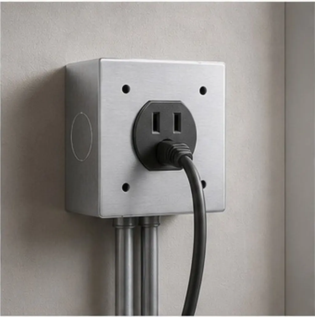 2Pcs 86 Type Stainless Steel Surface Mount Fireproof Electrical Box for Wall Socket Outlet Panel Sturdy Corrosion Resistant