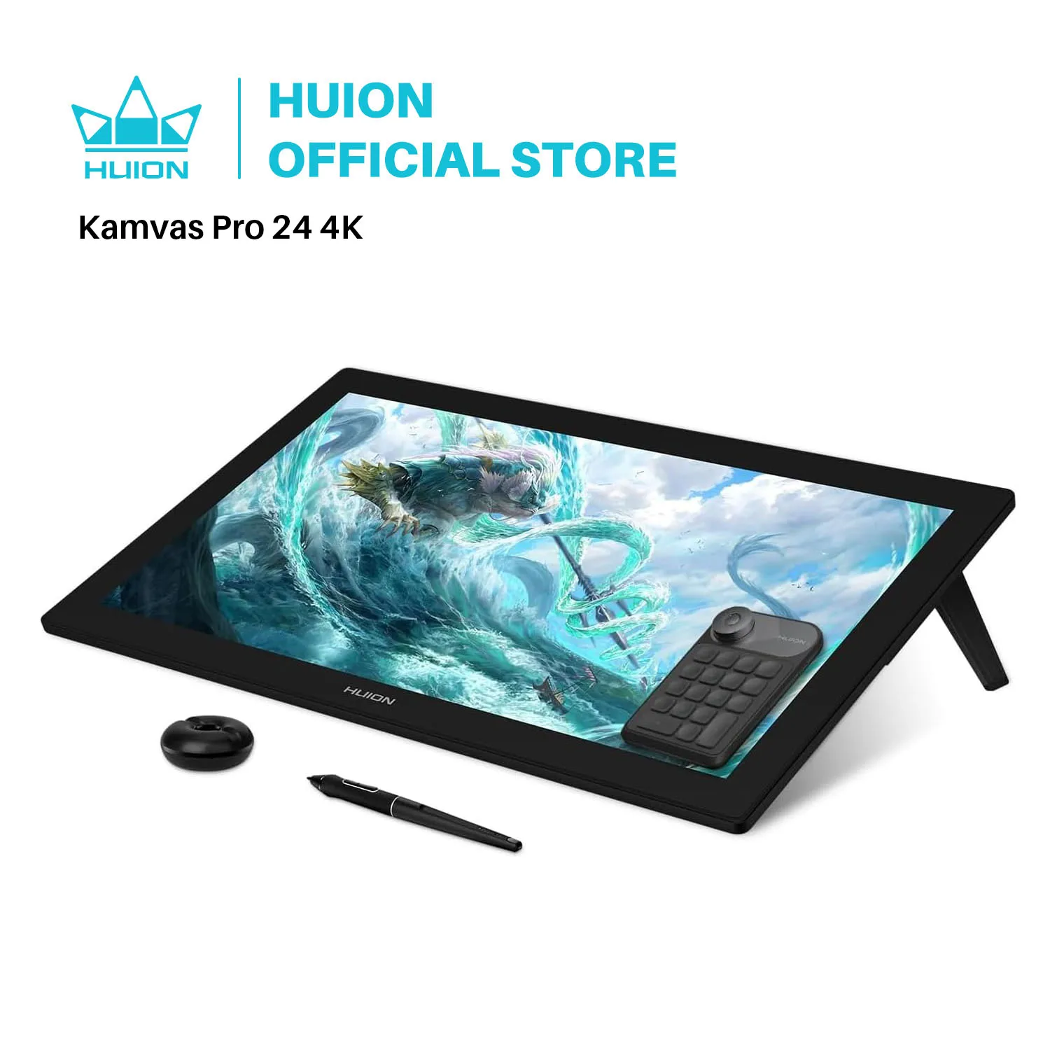 

HUION Kamvas Pro 24 4K UHD Graphics Tablet Monitor 23.8 Inch 140% sRGB 8192 Level Batteryfree Display Drawing Monitor for Androi