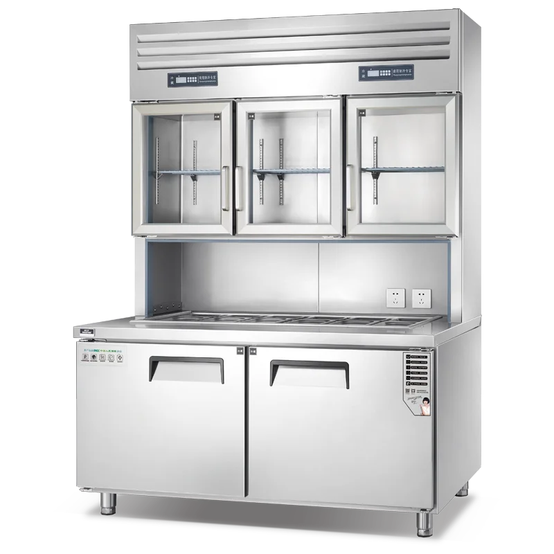 High Quality Workbench Cooler Refrigeration Equipment Refrigerated Table Stainless Steel Refrigeration Workbench