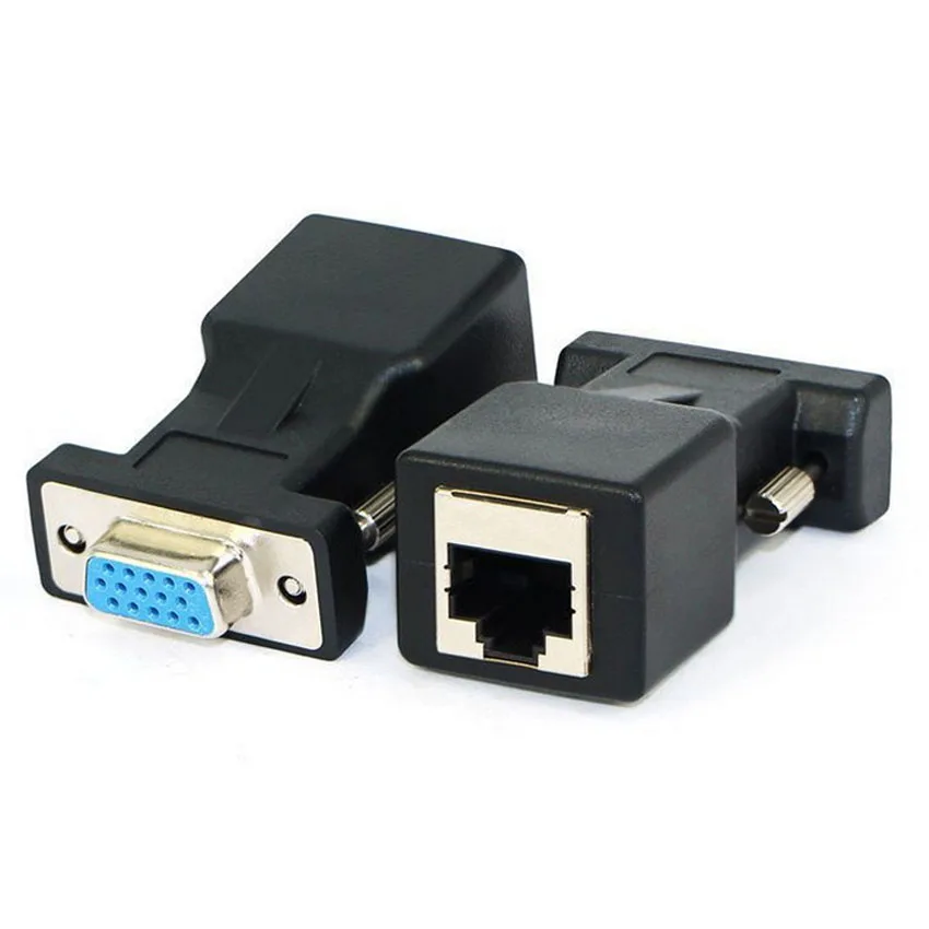 

1pc New Arrival DB9 RS232 Male/Female to RJ45 Female Adapter COM Port to LAN Ethernet Port Converter