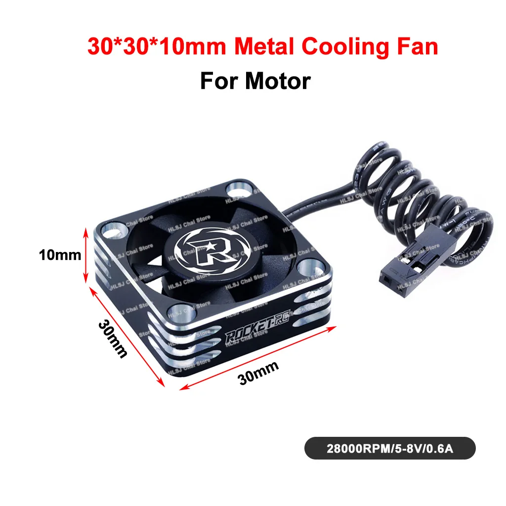 Surpasshobby Rocket-RC 25mm 30mm 35mm 40mm 50mm Metalen Koelventilator Voor RC Auto Motor ESC Warmteafvoer Zilver Zwart