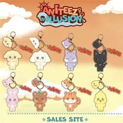 Kpop ATEEZ Cartoon Keychain, Fãs Presente, Acessórios Pingente, Álbuns, ANITEEZ, Hongjoong, Seonghwa, Yunho, Yeosang, San