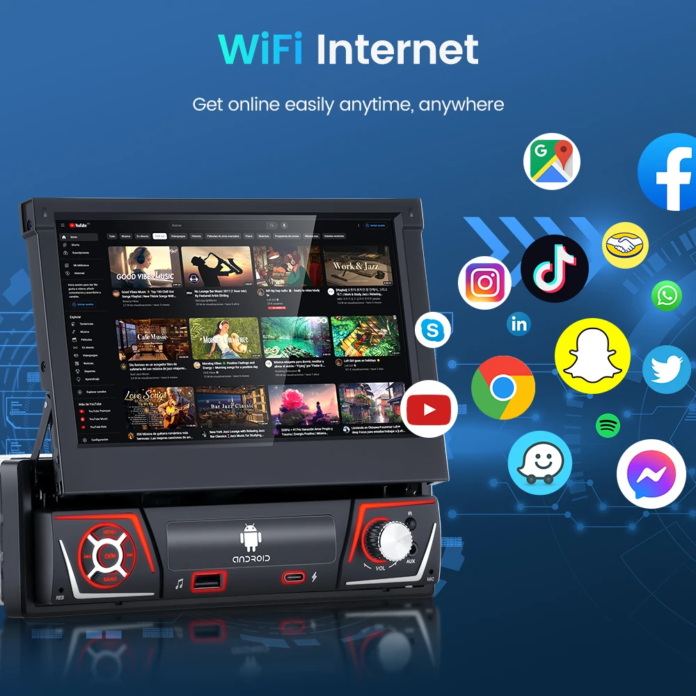 Car Radio 1 din Android 13 Universal 7\