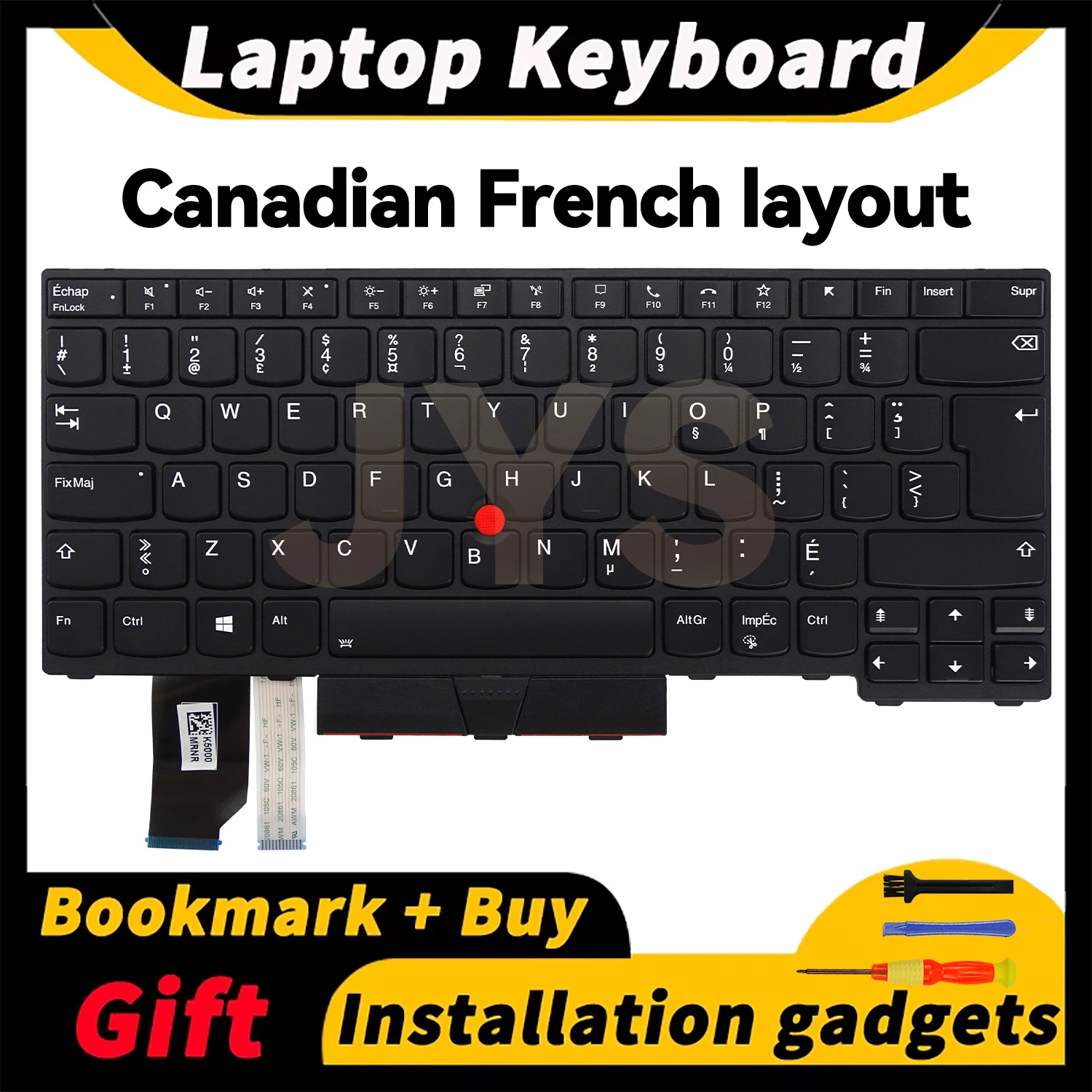 

For Lenovo ThinkPad L14 Gen1/L14 Gen2 laptops replacement keyboard with backlit Canadian French layout 5N20W67793 5N20W67829