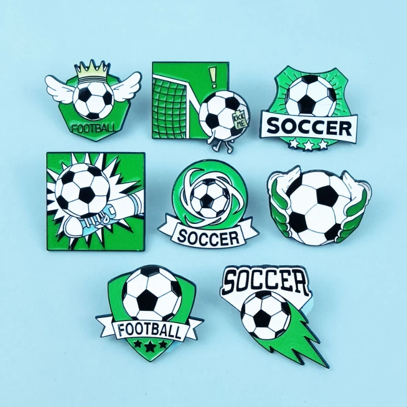 

Cute Winged Crown Football Enamel Pin Soccer Sports Brooch Metal Badge for Backpack Lapel Pin Gift for Football Fans