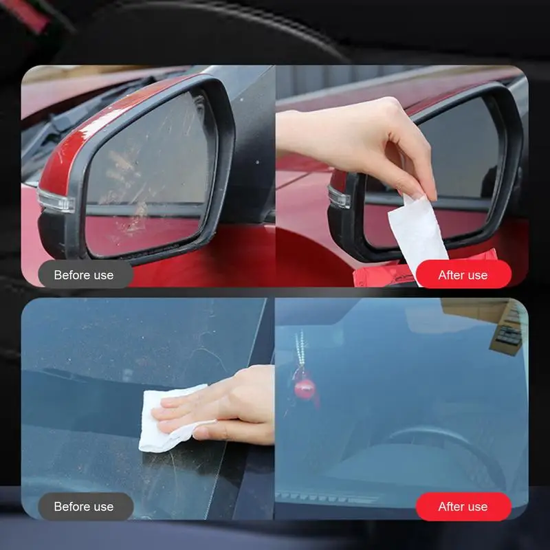 10pcs Glass Oil Film Removal Wipes Car Windshield Cleaner Cleaning Wipes Compact Portable Windshield Oil Film Cleaner For Auto