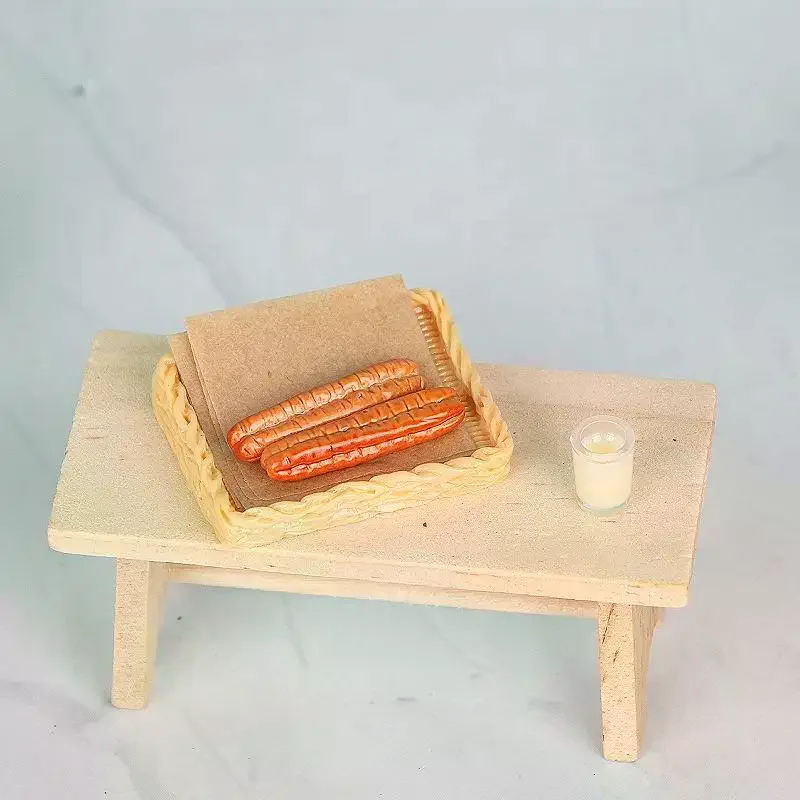 5Pcs Doll House Kitchen Accessories Miniature Ornaments For Dollhouse Soy Milk And Fried Dough Sticks Set Pretend Play Toy Model