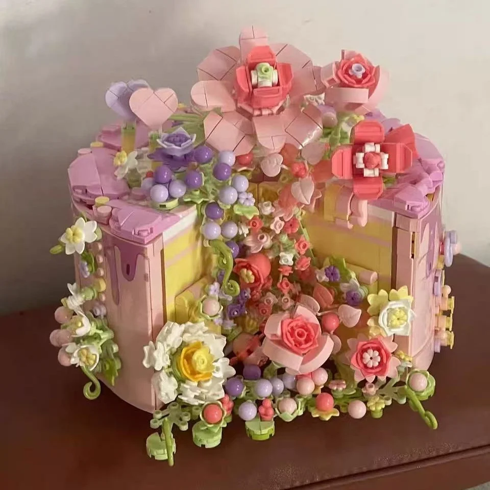 

Модель торта-конструктора на день рождения, создайте свой собственный торт на тему любимых, создайте подарочный торт на День святого Валентина в стиле конструктора, классический цветочный торт, подходящий для украшения дома.