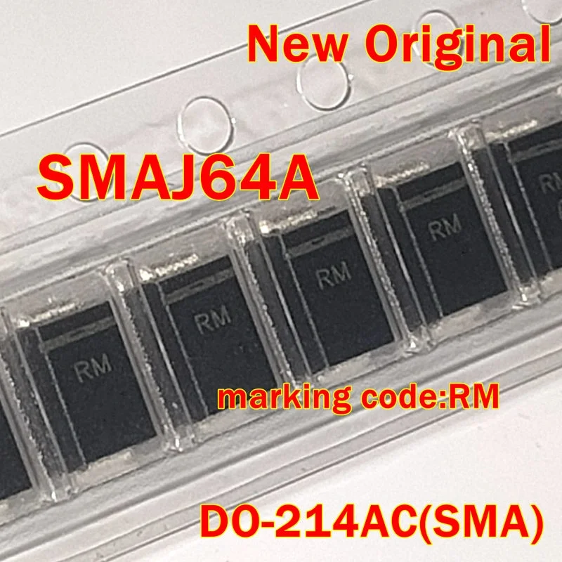 

10pcs to 500pcs SMAJ64A DO-214AC(SMA) New Original marking code:RM 400W SURFACE MOUNT TRANSIENT VOLTAGE SUPPRESSOR