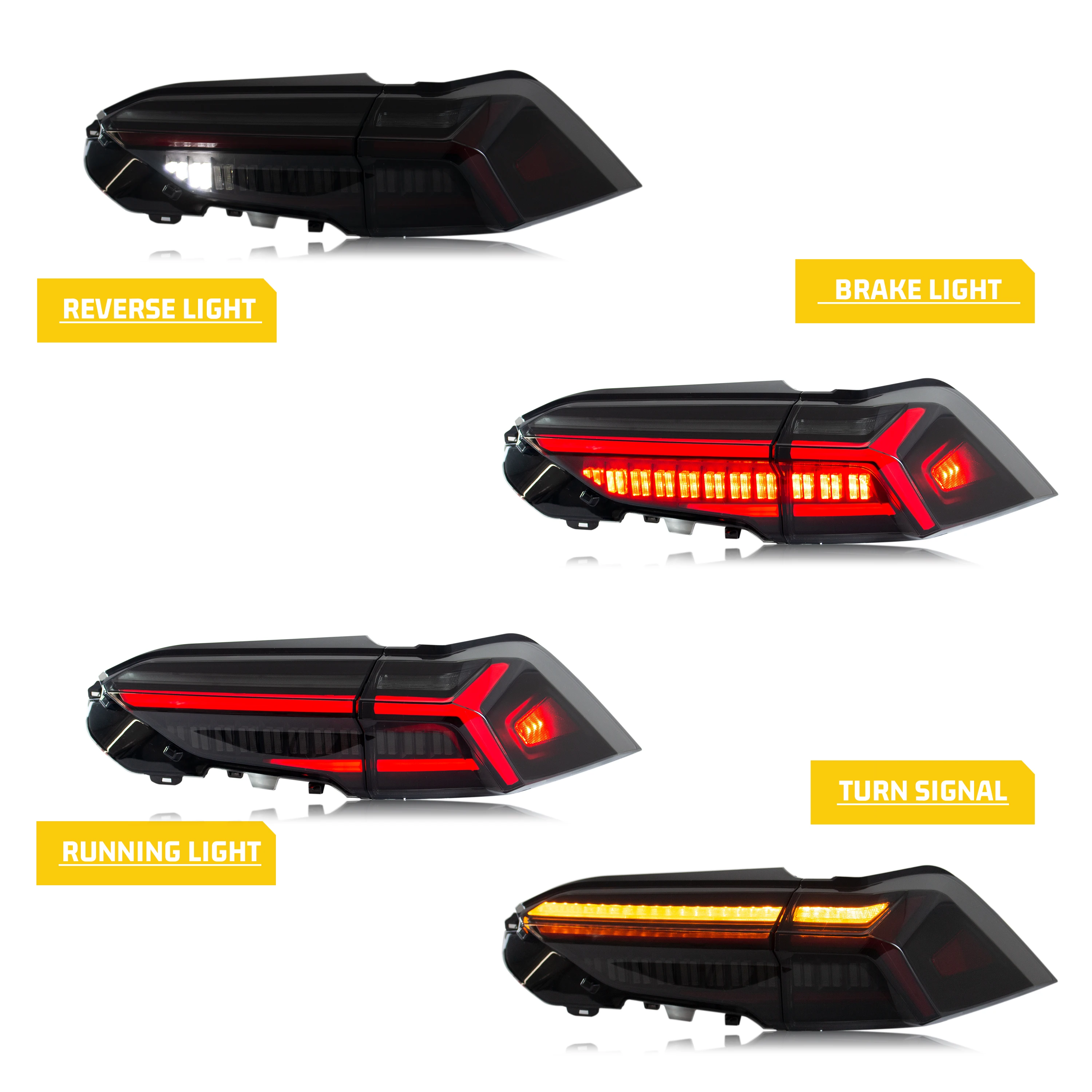 LED-Rückleuchten für Toyota RAV4 2019–2025, sequentielle Blinker, Start-up-Animation, schwarze Rückleuchten, Montage – Detail 1