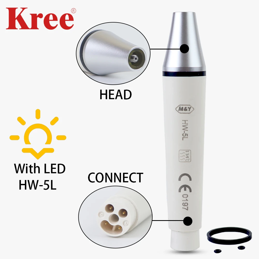 

Dental Detachable Ultrasonic Piezo Scaler Handpiece HW-5L fit for WO*DPECKER SATELEC DTE teeth whitening and cleaning handle