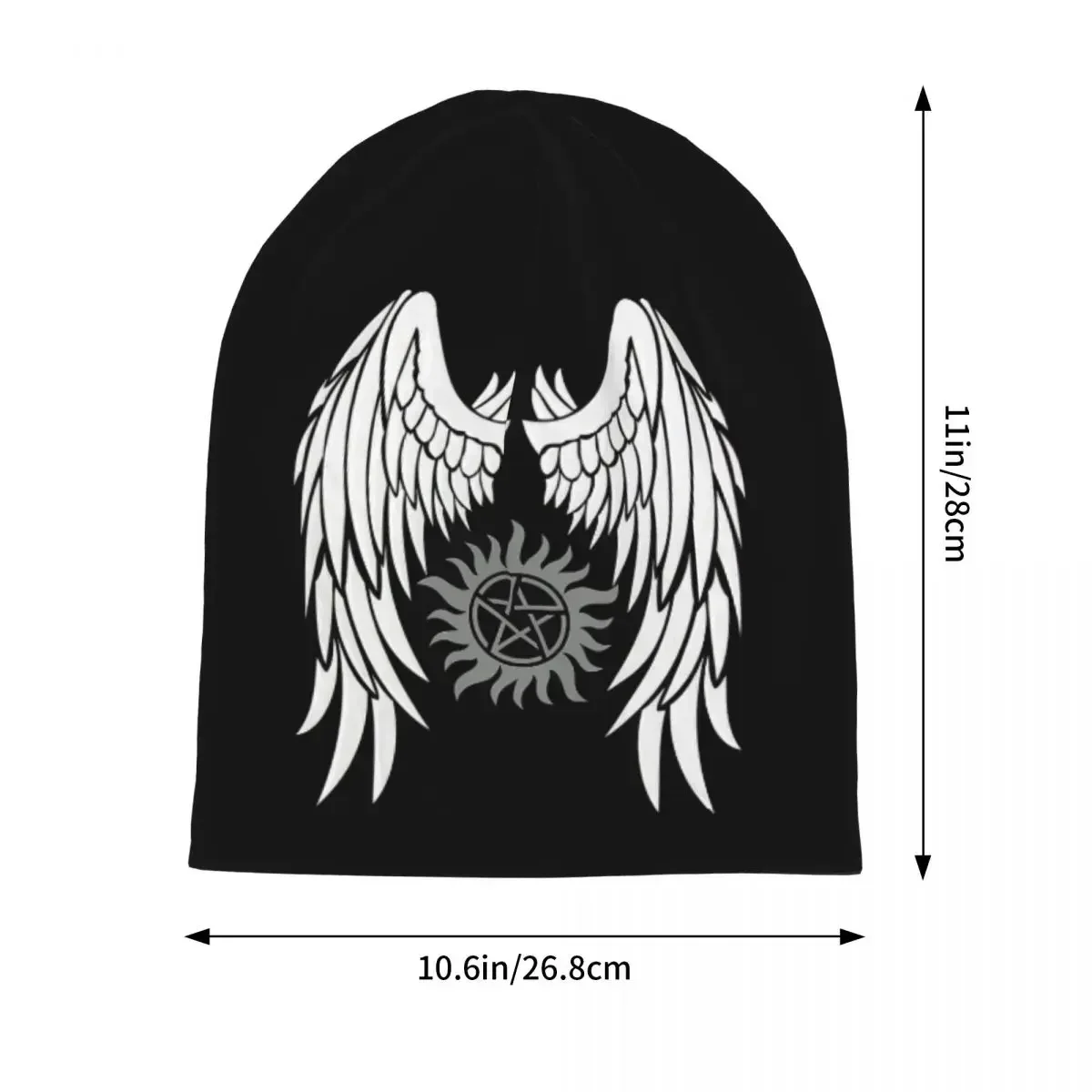 Supernatural Wings And Logo Warm Knitted Cap Fashion Bonnet Hat Autumn Winter Outdoor Beanies Hats for Men Women Adult