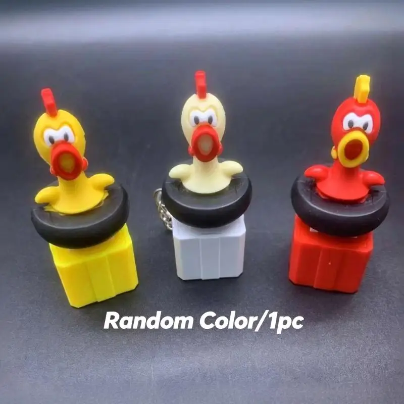 Screaming Chicken Button Clicker Novelty Stress Relief Fidget Keychain Bag Pendant for Christmas Stocking Stuffers
