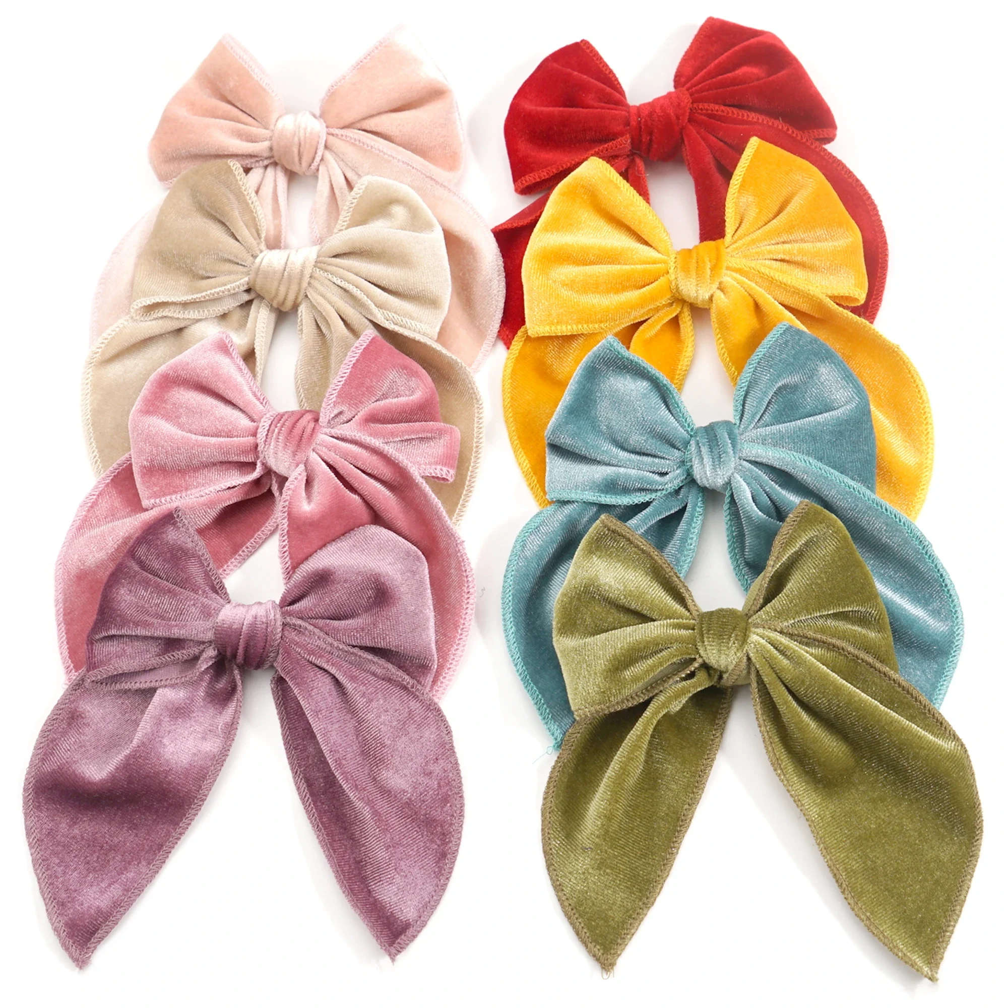 4Pcs Cotton Bow Hair Clips Baby Girls Women Large Sailor Head Bows Accessories Hair Grips for Kids Christmas Hair Bow