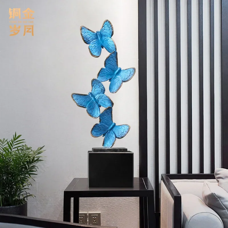 Copper gold years, copper products, brass butterfly dance ornaments, creative new Chinese living room crafts, soft furnishings,