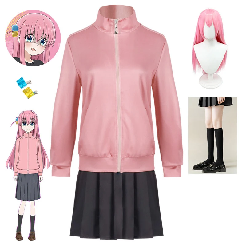 Anime Bocchi The Rock Cosplay Gotoh Hitori Ijichi Nijika Yamada Ryo Costume Cosplay costumi di Halloween per donna uomo