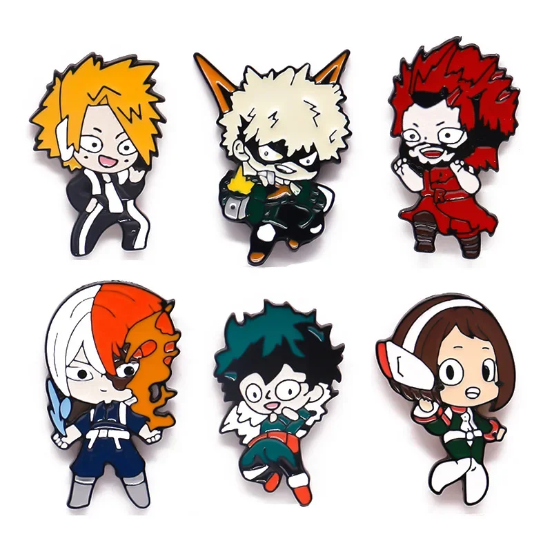 Midoriya Izuku All·Might Bakugou Katsuki Enamel Pin Anime Badges on Collar Lapel Pins Brooches Fashion Jewelry Student Gifts