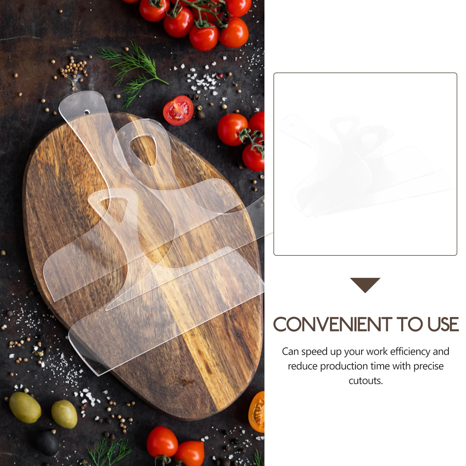 

3Pcs Clear Acrylic Handle Templates Reusable Cutting Stencils for Kitchen Professional Results Time Saving Chopping Handle