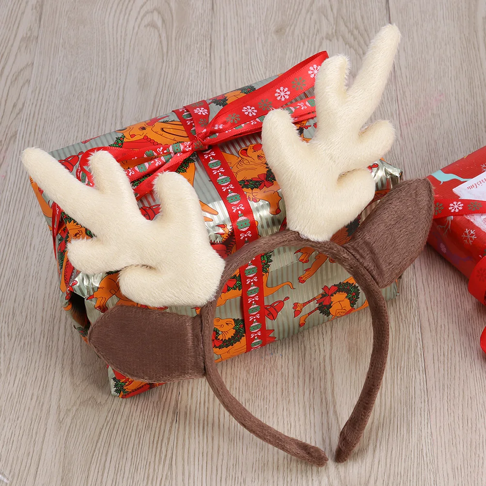 

2Pcs Antler Headbands Xmas Party Hair Hoops Christmas Holiday Hair Accessories Festive Decoration Antler Headband