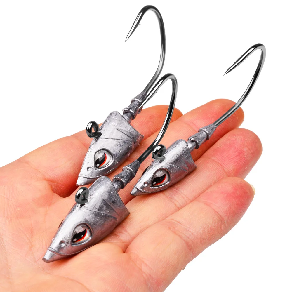 Billings 3D Eyes Jig Head 26-52g Hochkarbon-Stahl Weichköder und Jigköpfe Angelhaken für Swimbait Jig Head Angelhaken – Detail 5