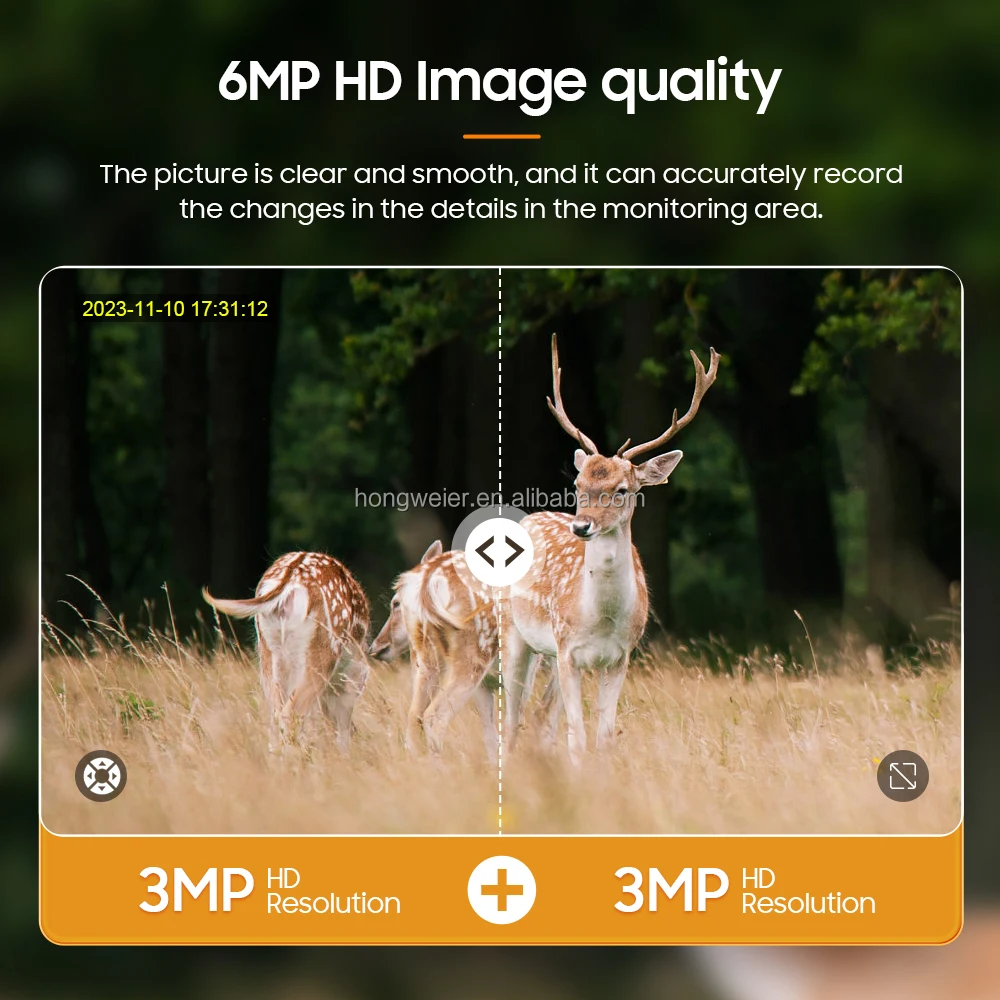 HongGlobal 6MP Camouflage Dual Lens Wireless Solar PTZ Surveil Camera Ubox 12X Zoom 4G Sim Card WiFi Security Solar CCTV Camera