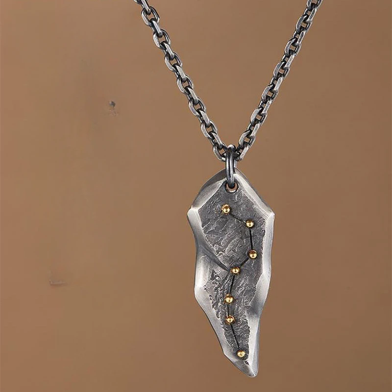 Beidou-Collier pendentif en pierre irrégulière pour homme, collier rétro, bijoux personnalisés, style punk haut de gamme, accessoires pendentif