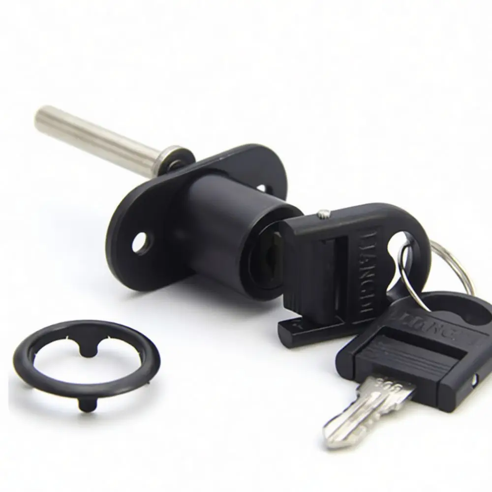 Cabinet Hardware Triple Drawer Lock Linkage Mechanism Zinc Alloy Secure Filing Desk Drawer Latch Metal Furniture Tool