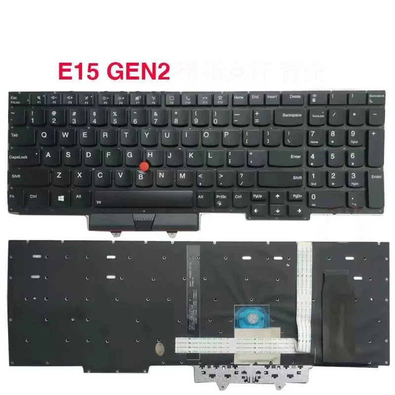 A+ US/LA Language Backlight Backlit Keyboard For Lenovo Thinkpad E15 Gen2 Black Color