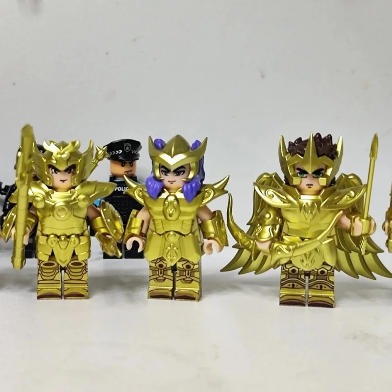 متوفر 6/12 قطعة/المجموعة/المجموعة أنيمي سانت سيا أثينا شيرو إيكي الذهبي المحارب المنقولة التجمع أرقام الكرتون حلية اللعب للهدايا #1