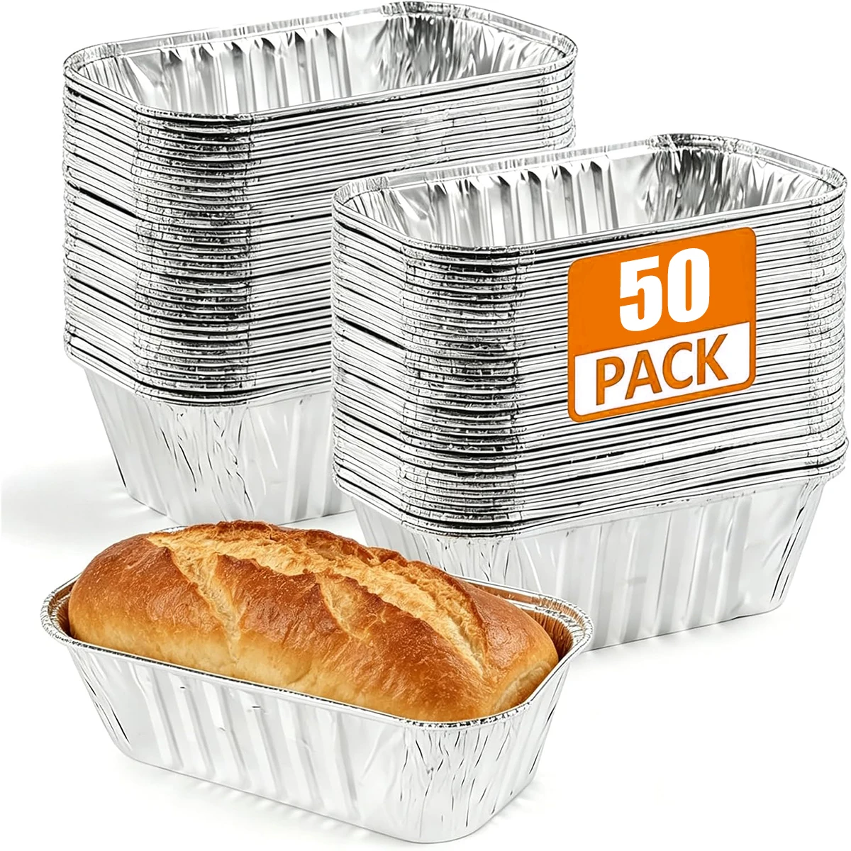 1LB Mini Foil Loaf Pans (6 X 3.5 X 2 inch) Disposable Aluminum Baking Pans for Individual Bread, Cake, Meatloaf - Small Loaf Pans, Small Bread Tins