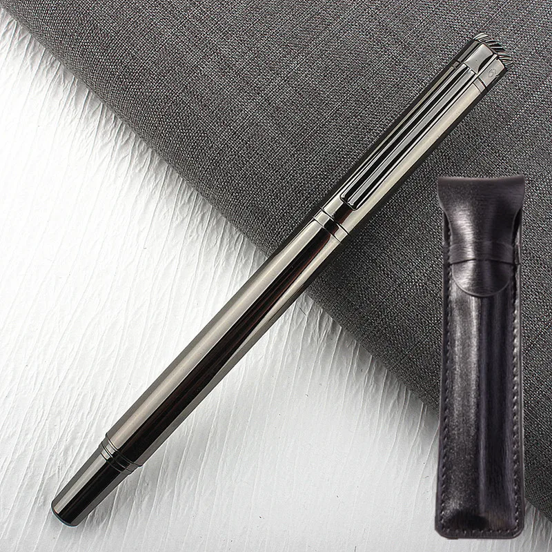 

Financial Tip 0.38mm Extremely Fine Fountain Pen Stainless Steel Classic Body Metal Gray Stationery Office School Supplies